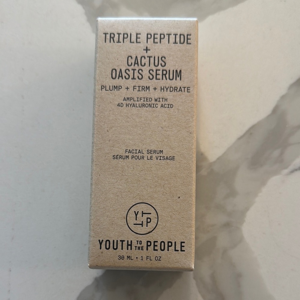 New unopened - Youth to the people triple peptide, plus cactus oasis face serum